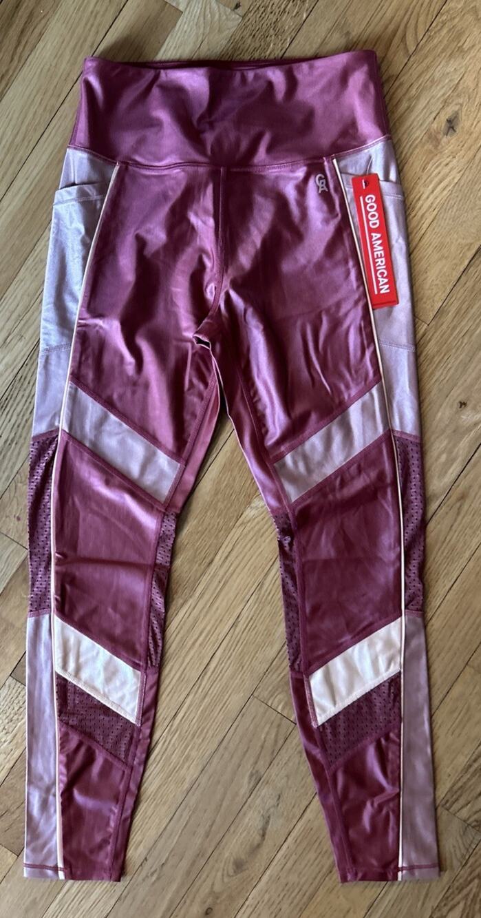 Women’s GOOD AMERICAN Mauve Stash Pockets Leggings Size S NWT *A6